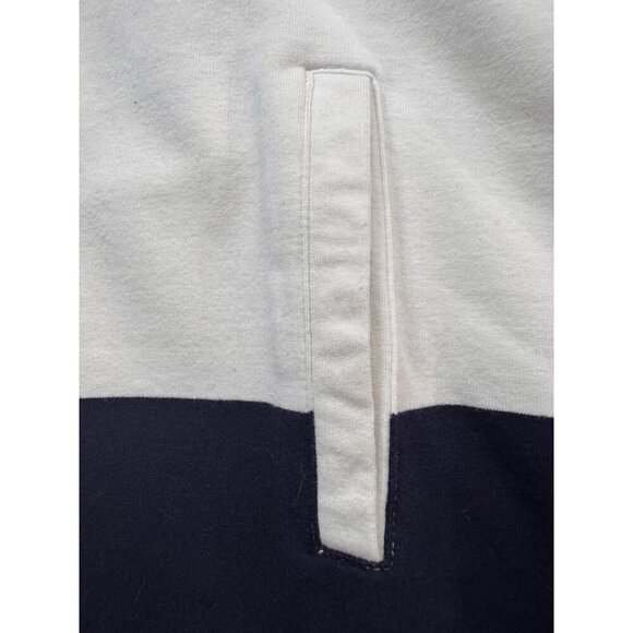 Villager Liz Claiborne Nautical Jacket Long Sleeve Navy White Stripe Zip Medium - Picture 6 of 11